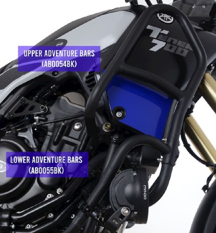 Adventure Bars:BLACK YAMAHA XTZ700 Tenere(19-) Lower