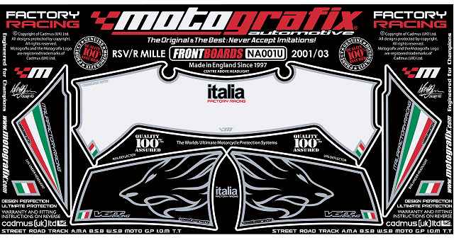 MOTOGRAFIX APRILIA RSV1000/RMILLE(01-03)BODY PAD FRONT NA001U