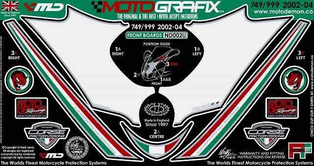 MOTOGRAFIX DUCATI 749/999(02-04)BODY PAD FRONT ND002U