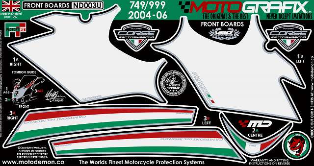 MOTOGRAFIX DUCATI 749/999(04-06)BODY PAD FRONT ND003U