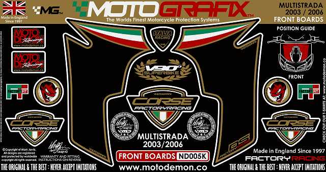 MOTOGRAFIX DUCATI MULTISTRADA(03-10)BODY PAD FRONT ND005K