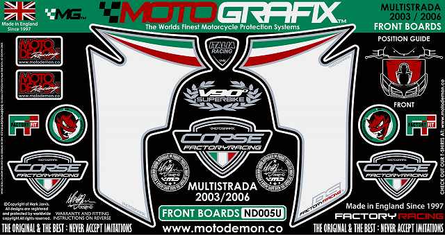 MOTOGRAFIX DUCATI MULTISTRADA(03-10)BODY PAD FRONT ND005U