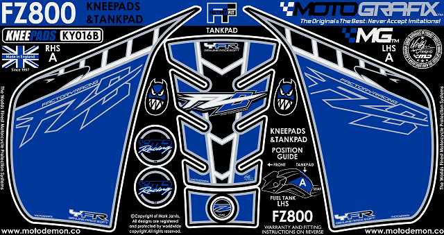 MOTOGRAFIX YAMAHA FZ8(10-)BODY PAD KNEE KY016B