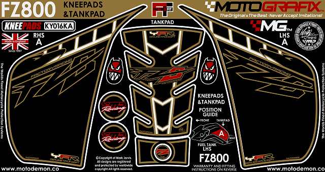 MOTOGRAFIX YAMAHA FZ8(10-)BODY PAD KNEE KY016KA