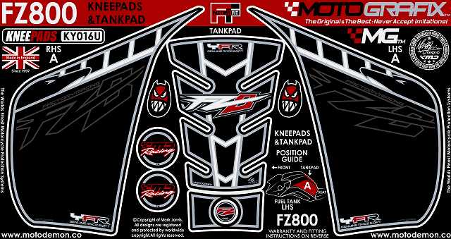 MOTOGRAFIX YAMAHA FZ8(10-)BODY PAD KNEE KY016U