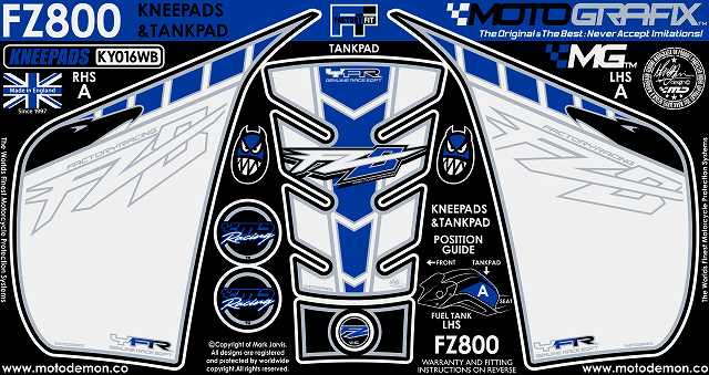 MOTOGRAFIX YAMAHA FZ8(10-)BODY PAD KNEE KY016WB