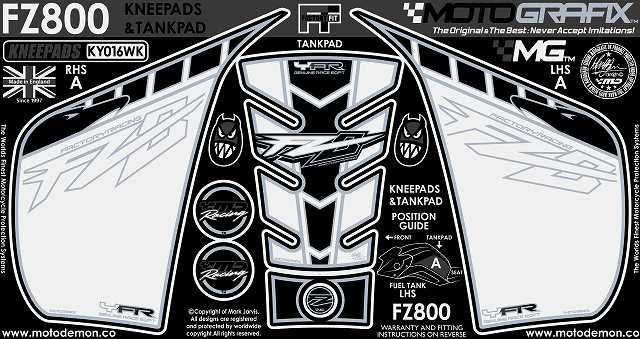 MOTOGRAFIX YAMAHA FZ8(10-)BODY PAD KNEE KY016WK