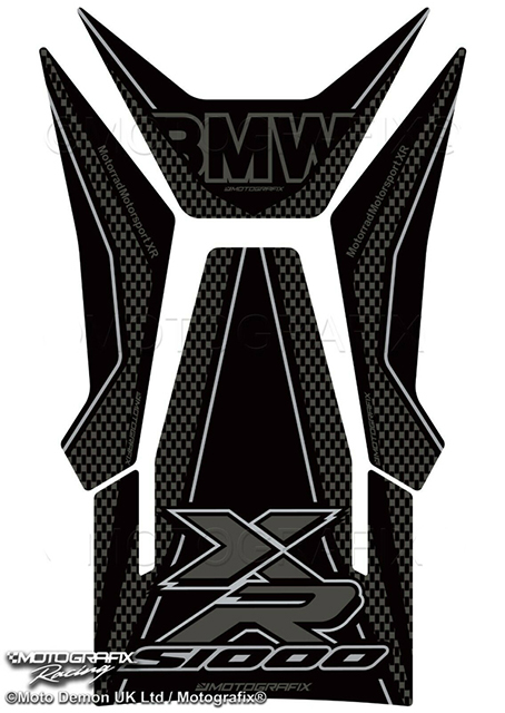 MOTOGRAFIX（モトグラフィックス） TANK PAD BMW S1000XR(20/21) Carbon Fibre style with Black, Grey & Metallic Silver TB050KC