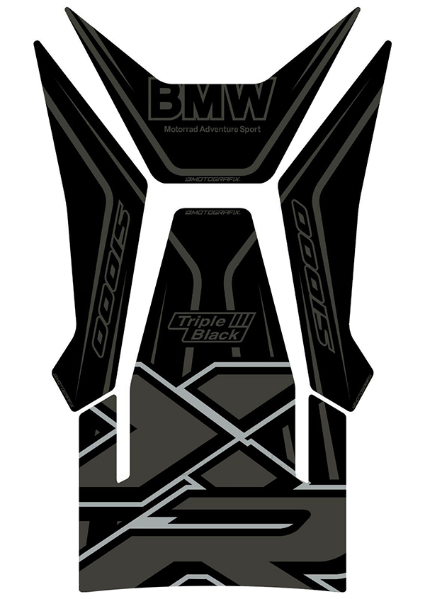 MOTOGRAFIX（モトグラフィックス） TANK PAD BMW S1000XR(21-)/Triple Black Black with Grey&Metallic Silver TB050TB