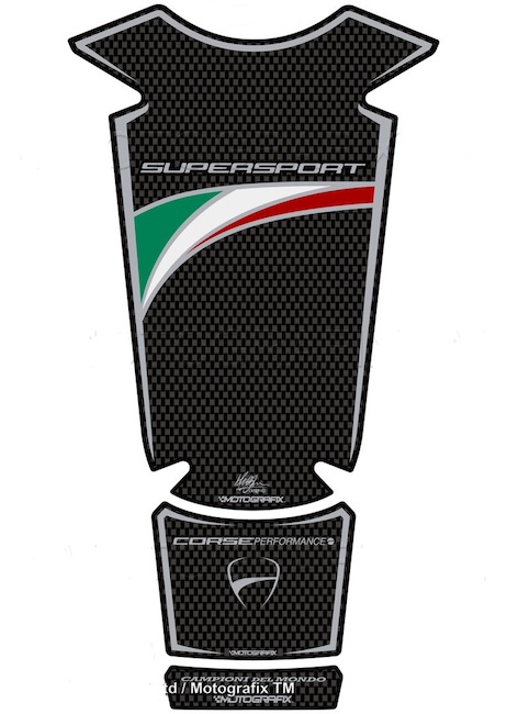 MOTOGRAFIX（モトグラフィックス) TANK PAD DUCATI Supersport(16/17) CARBON/TRICOLORE TD026CT