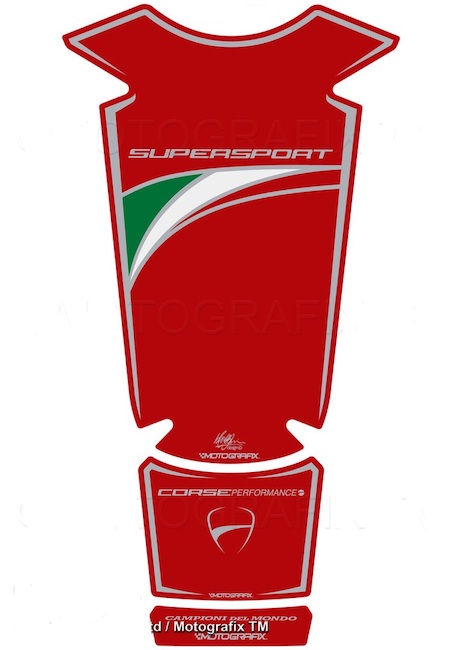 MOTOGRAFIX（モトグラフィックス) TANK PAD DUCATI Supersport(16/17) TRICOLORE/CARBON TD026RTC