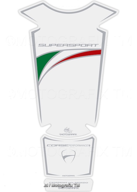 MOTOGRAFIX（モトグラフィックス) TANK PAD DUCATI Supersport(16/17) WHITE/CLEAR/CARBON TD026WTC