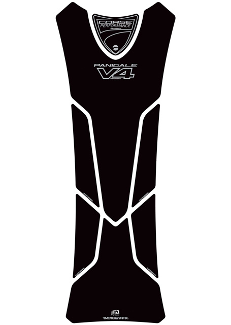 MOTOGRAFIX（モトグラフィックス) TANK PAD DUCATI PANIGALE V4 Series(18-) Black with Metallic Silver TD027PK