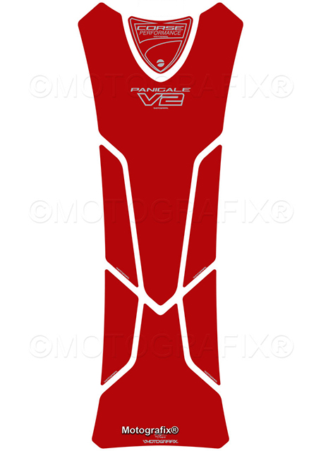 MOTOGRAFIX（モトグラフィックス) TANK PAD DUCATI PANIGALE 955 V2(21-) Red with Metallic Silver TD029R