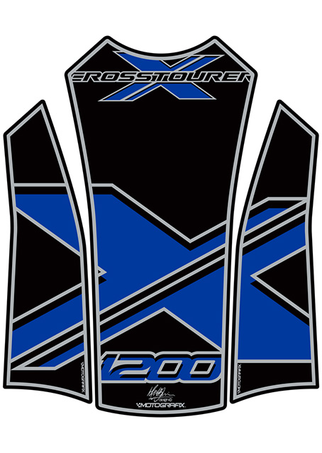 MOTOGRAFIX（モトグラフィックス） TANK PAD HONDA VFR1200X Cross Tourer(12-15) BLACK/BLUE TH021KB