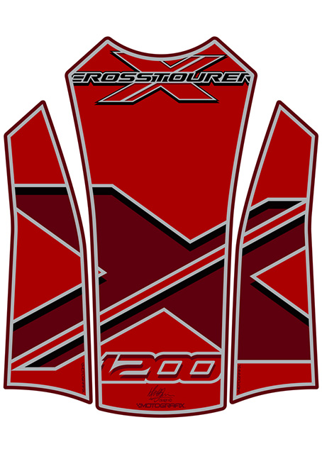 MOTOGRAFIX（モトグラフィックス） TANK PAD HONDA VFR1200X Cross Tourer(12-15) RED TH021R