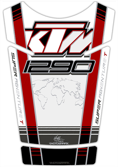 MOTOGRAFIX（モトグラフィックス） TANK PAD KTM 1290 Super Adventure T(15-17) WHITE/RED TKTM04WR