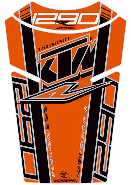 MOTOGRAFIX（モトグラフィックス） TANK PAD KTM 1290 Super Adventure R(17-19) ORANGE/BLACK TKTM08OK