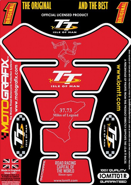 MOTOGRAFIX（モトグラフィックス） TANK PAD マン島TT RacesOfficial RED IOMTT01R