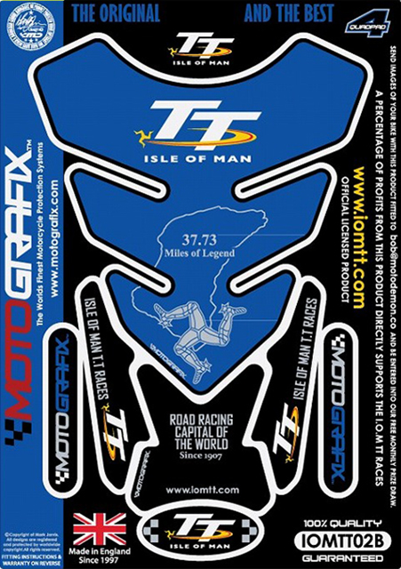 MOTOGRAFIX（モトグラフィックス） TANK PAD マン島TT RacesOfficial BLUE IOMTT02B