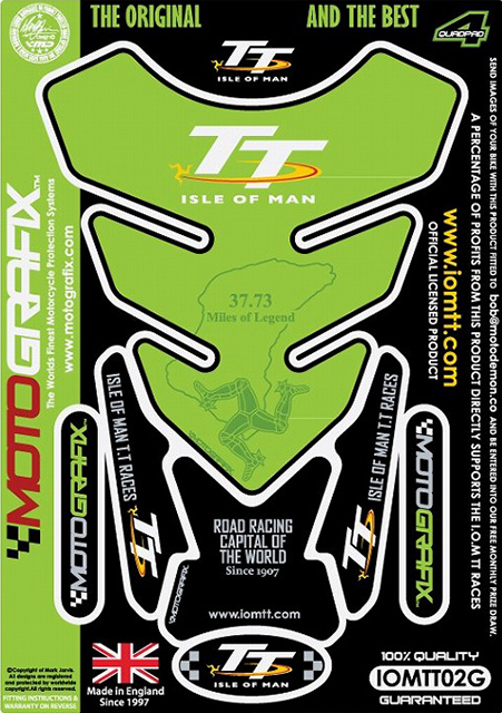 MOTOGRAFIX（モトグラフィックス） TANK PAD マン島TT RacesOfficial GREEN IOMTT02G