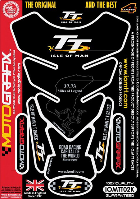 MOTOGRAFIX（モトグラフィックス） TANK PAD マン島TT RacesOfficial BLACK IOMTT02K