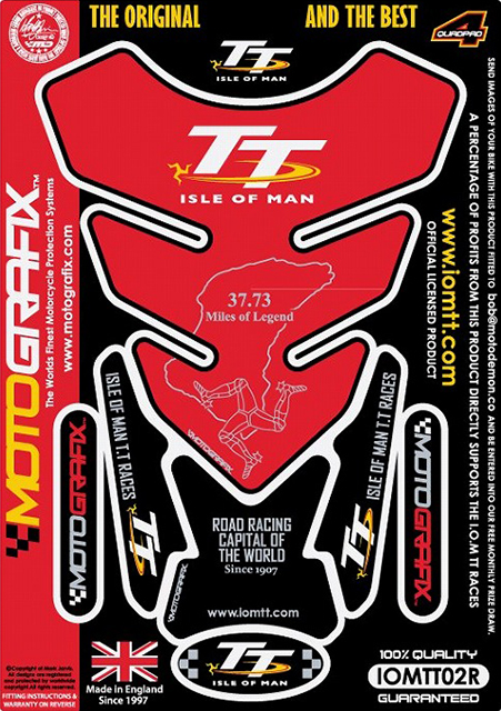 MOTOGRAFIX（モトグラフィックス） TANK PAD マン島TT RacesOfficial RED IOMTT02R