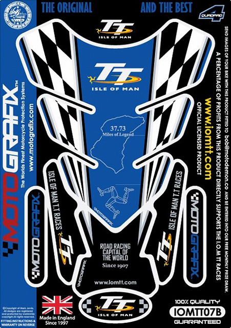 MOTOGRAFIX（モトグラフィックス） TANK PAD マン島TT RacesOfficial BLUE IOMTT07B