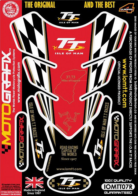 MOTOGRAFIX（モトグラフィックス） TANK PAD マン島TT RacesOfficial RED IOMTT07R