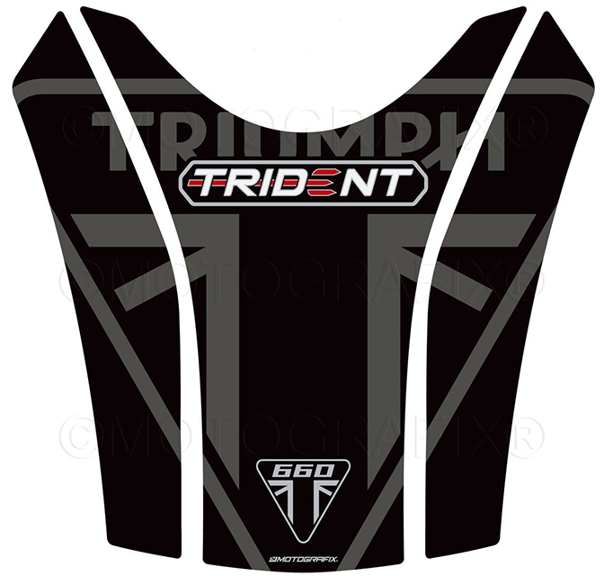 MOTOGRAFIX（モトグラフィックス） TANK PAD TRIUMPH Trident660(21-) Black with Red, White, Grey & Metallic Silver TT048KE