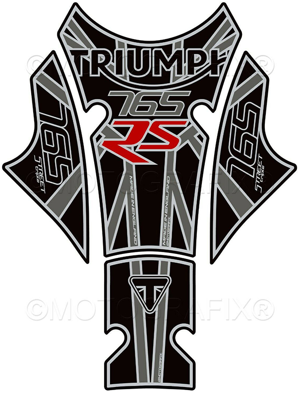 MOTOGRAFIX（モトグラフィックス） TANK PAD TRIUMPH Street TRIPLE 765RS(20/21) Black with Grey, Red & Metallic Silver TT049KE