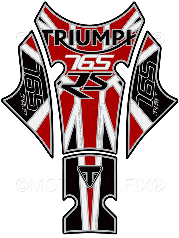MOTOGRAFIX（モトグラフィックス） TANK PAD TRIUMPH Street TRIPLE 765RS(20/21) Red with White, Black & Metallic Silver TT049KR