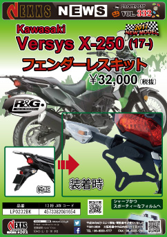 R&G RACING PRODUCTS Kawasaki Versys X-250 (17-) フェンダーレスキット